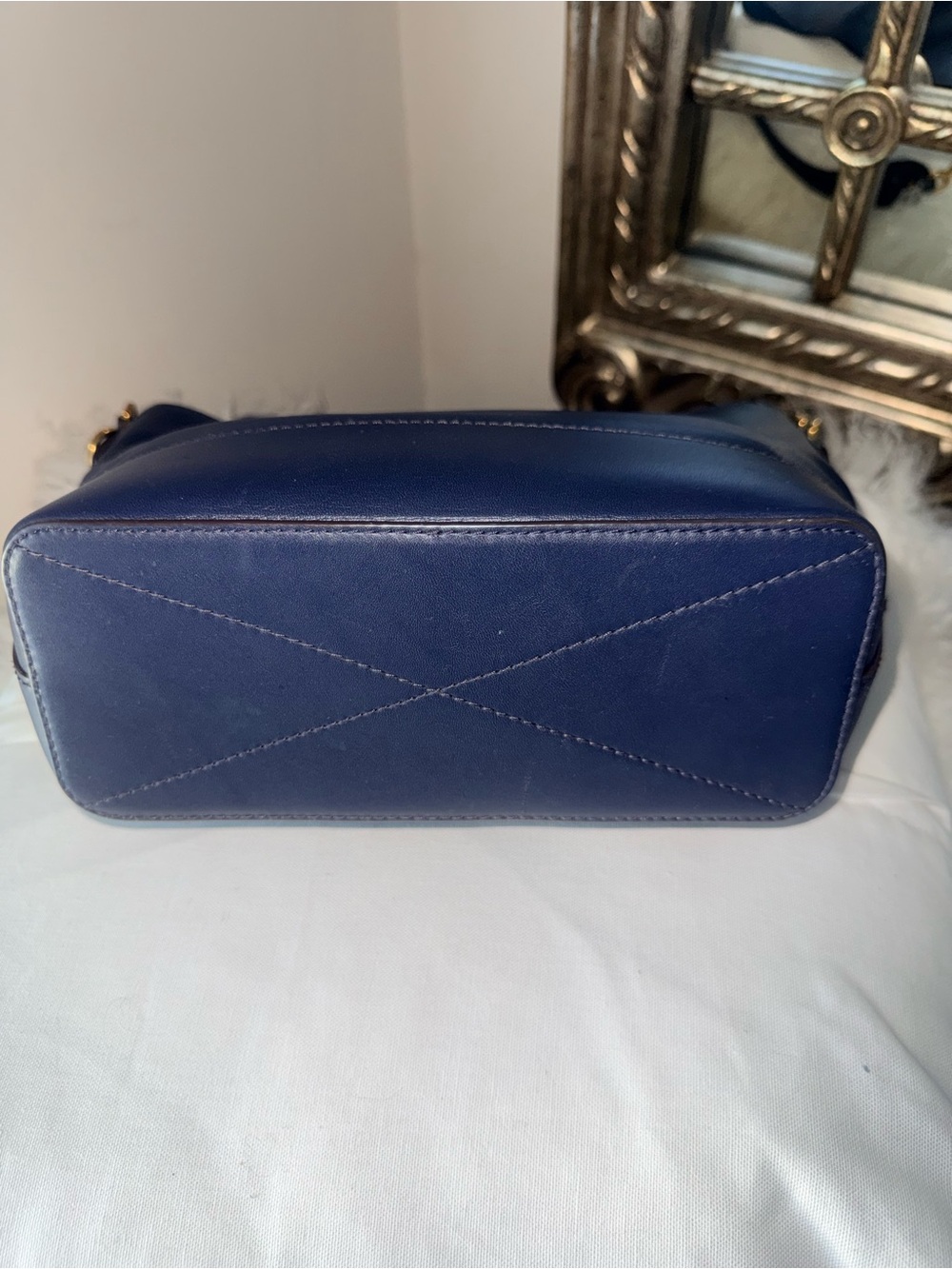 Polo Ralph Lauren Navy Leather Hobo S Bag - EXCELLENT - Picture 3 of 14